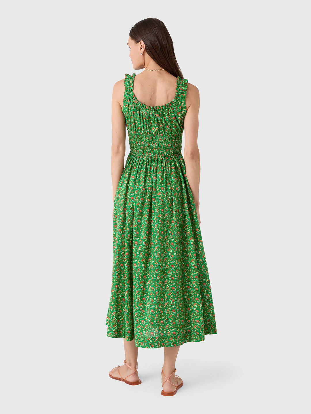 Emmaretta Dress in Emerald Jardin Du Chateau