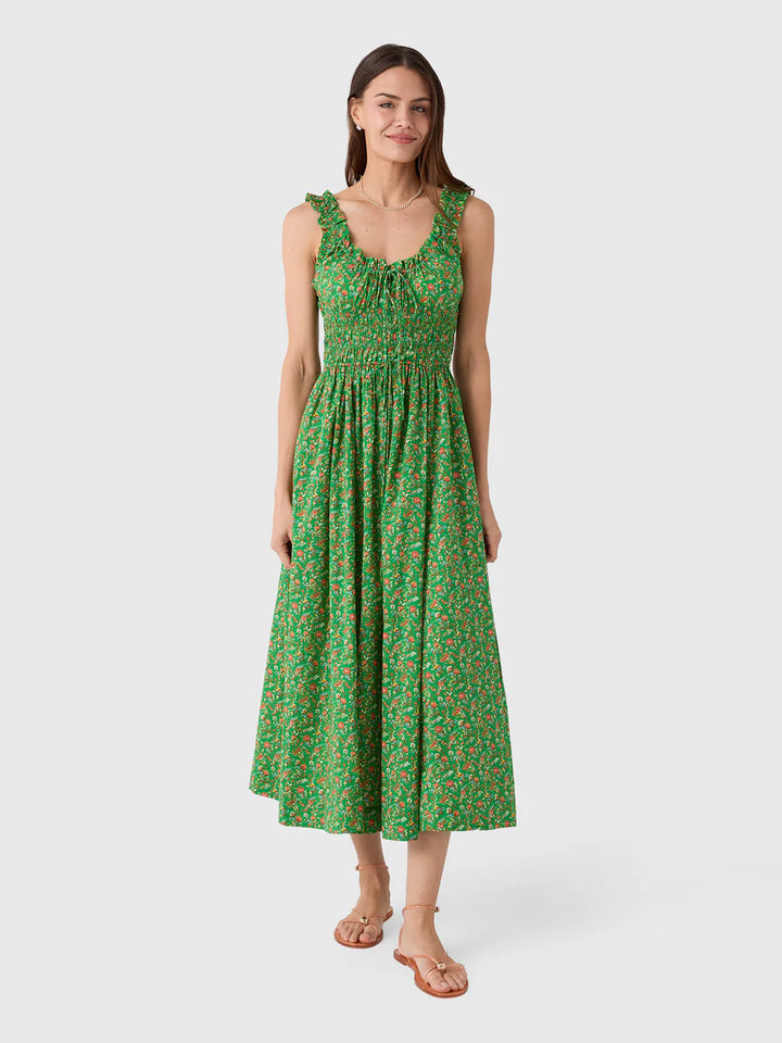Emmaretta Dress in Emerald Jardin Du Chateau