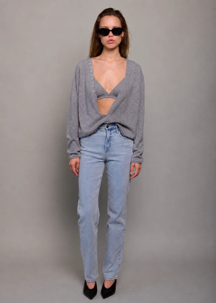 Avery Cashmere Sweater in Gray