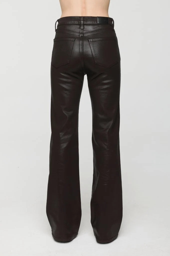 Evie High Rise Slim Boot in Coated Mocha