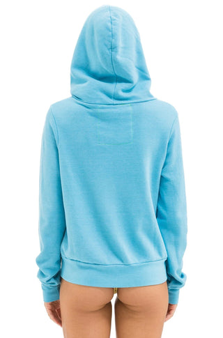 5 STRIPE HOODIE - AQUA // WHITE NEON - obligato