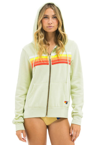 5 STRIPE HOODIE - LIME CREAM // WHITE NEON - obligato