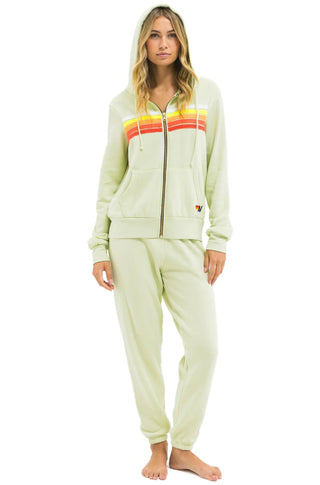5 STRIPE HOODIE - LIME CREAM // WHITE NEON - obligato