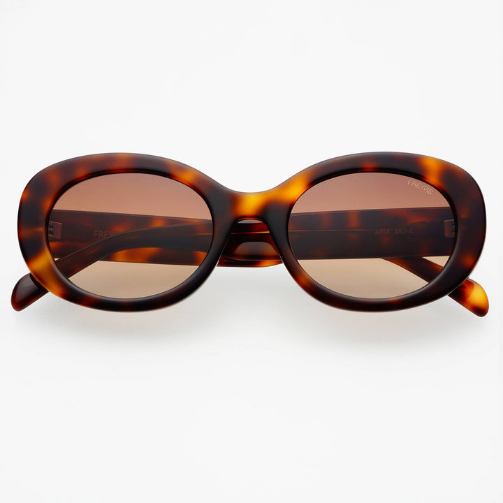Aria Acetate Womens Oval Sunglasses : Brown Tortoise