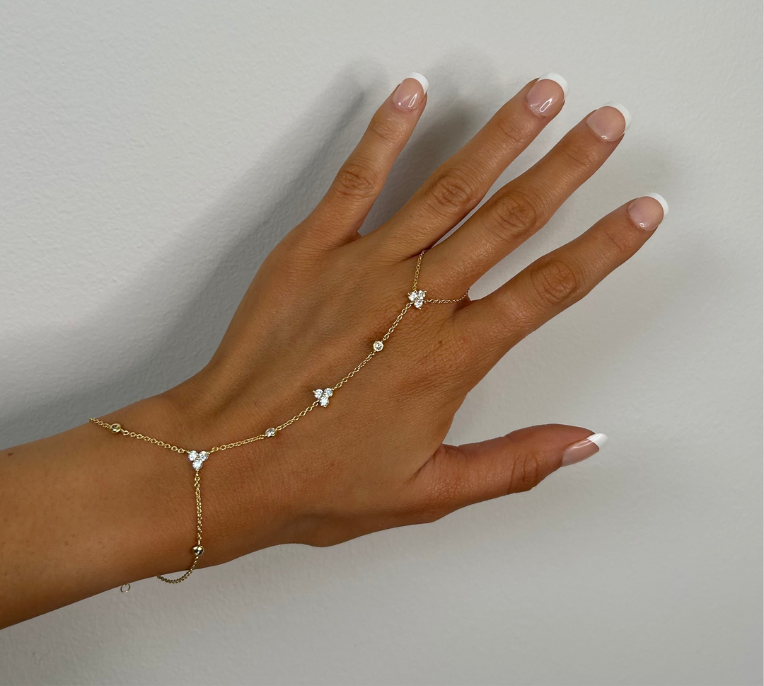 Kira Hand Chain Bracelet in Gold