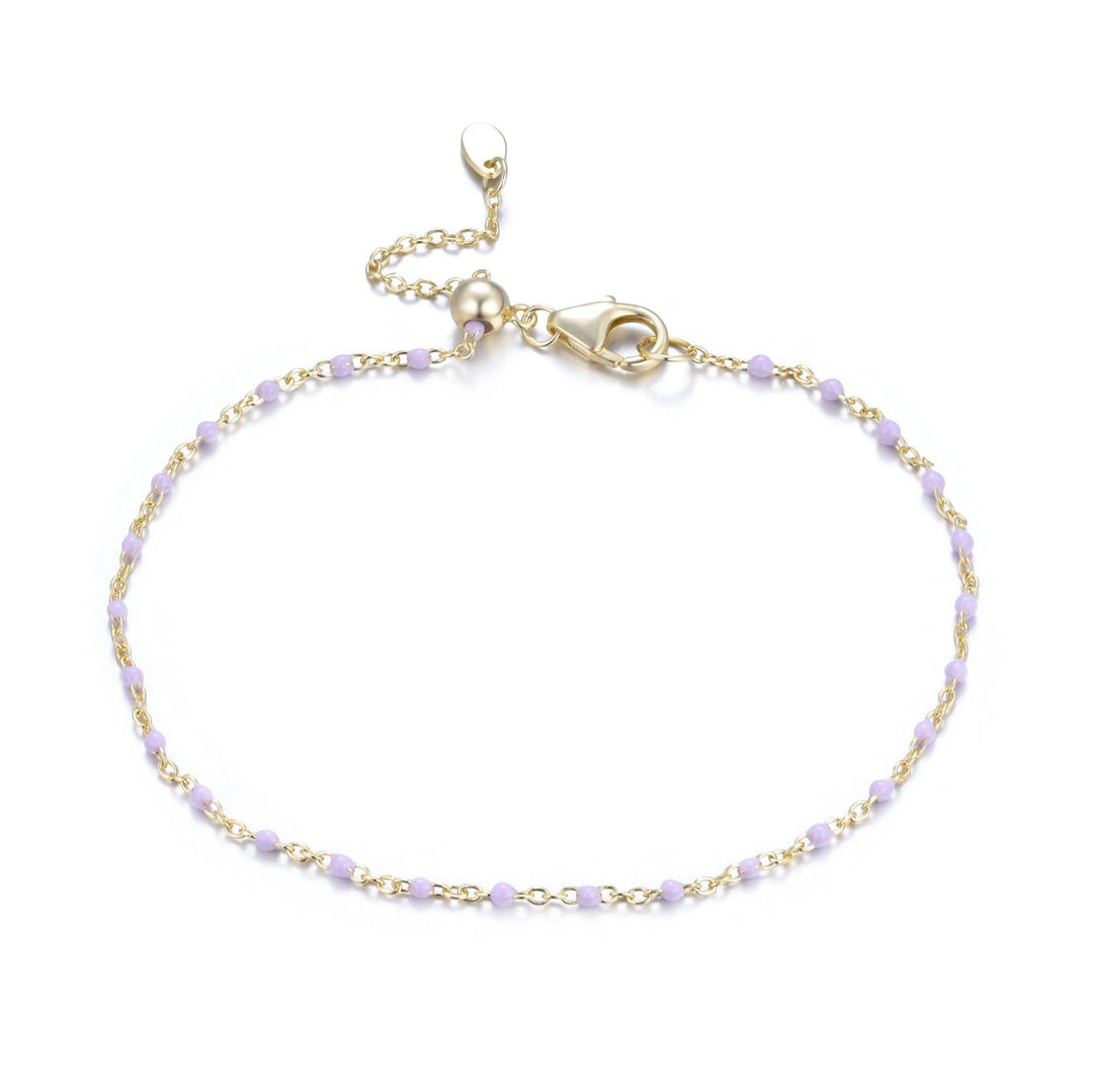 Enamel Beaded Chain Bracelet: Tangerine / Gold