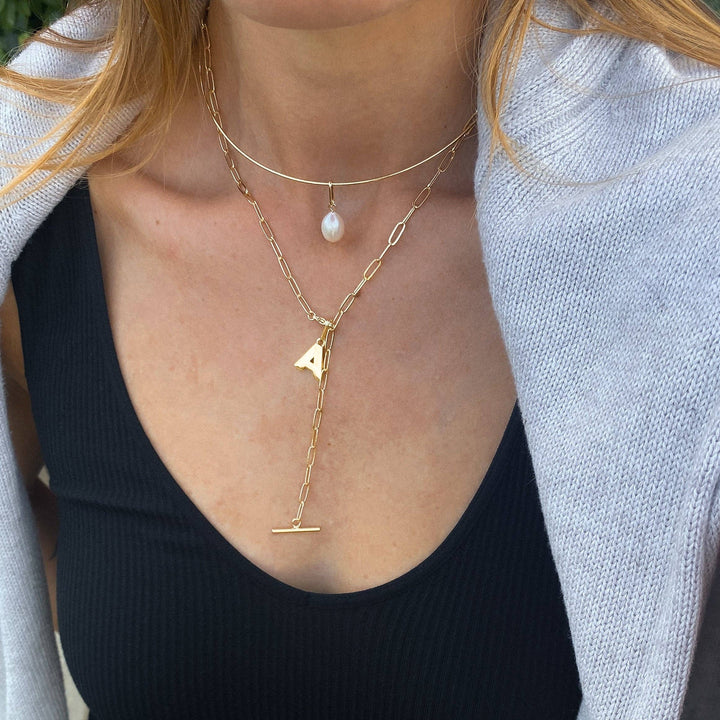 Colette Pearl Choker Necklace: 14k Gold Plated