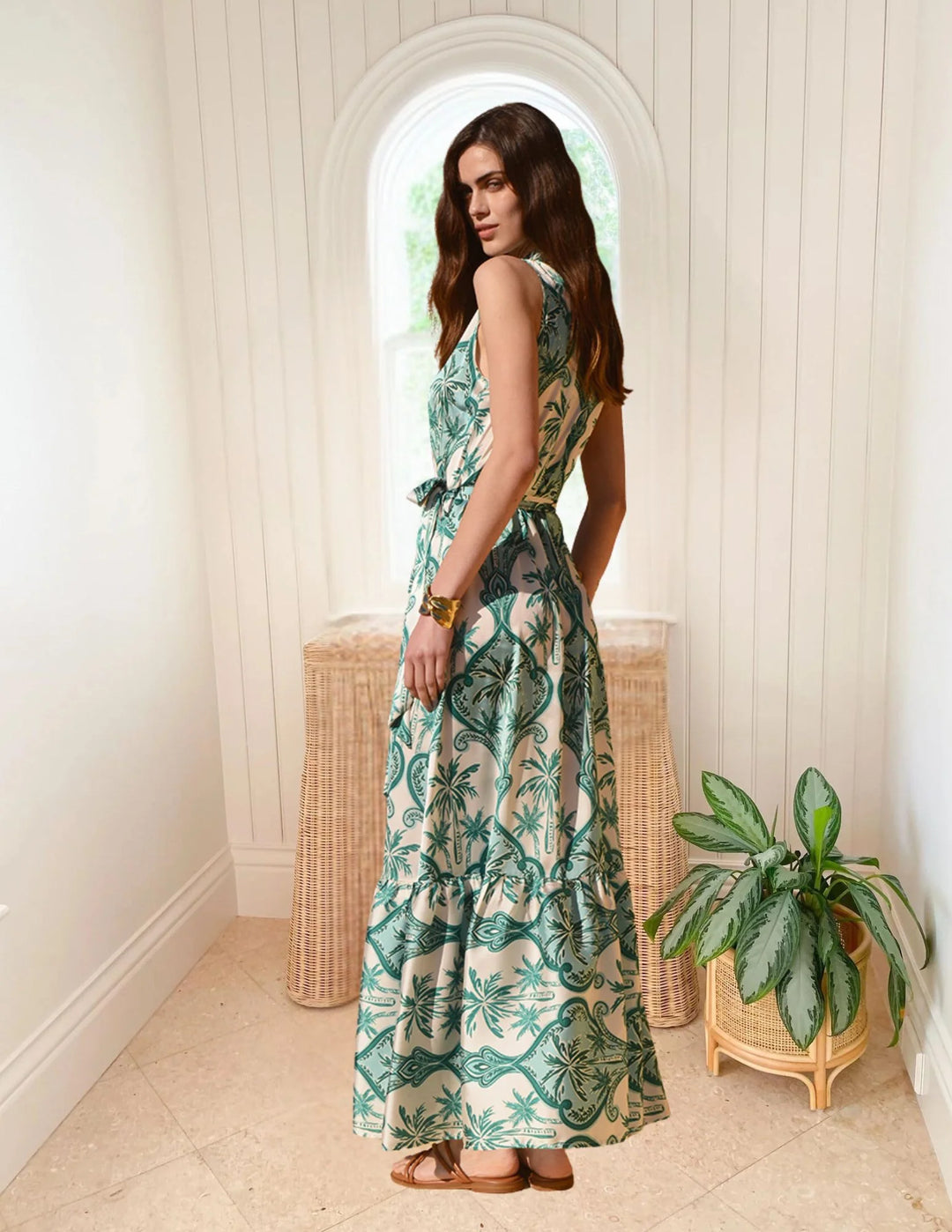 KASIA Lemnos Chemise Maxi Dress Green