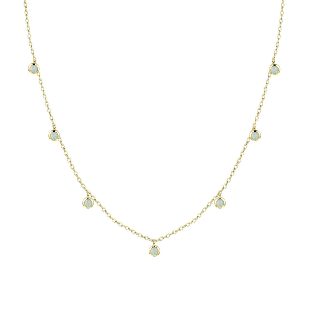 Opal Dew Drops Reversible Layering Necklace: Tangerine Opal