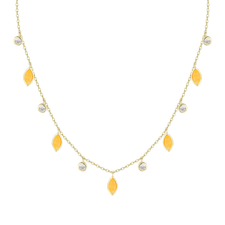 Drops of Spring Opal Choker Necklace: Orange Opal