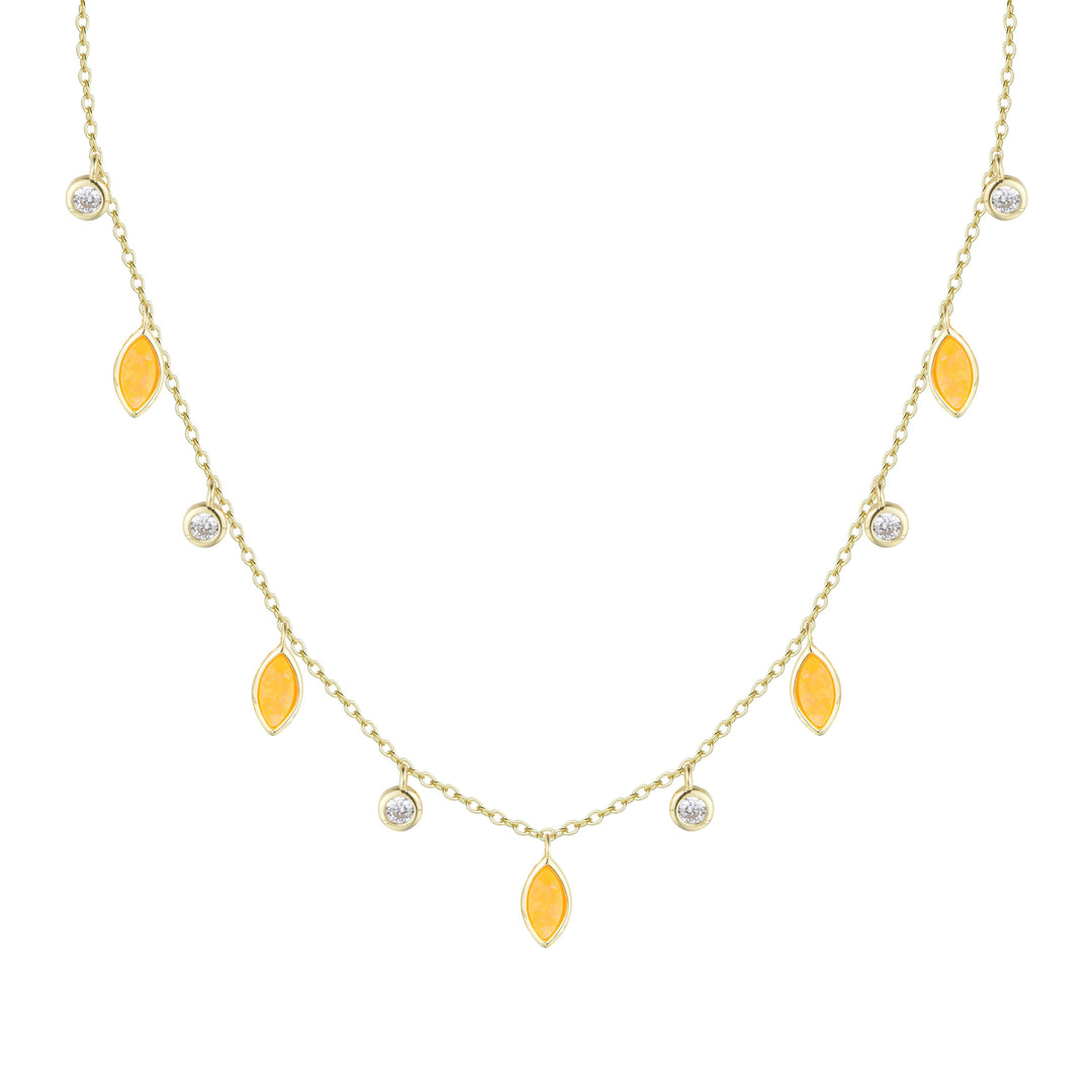 Drops of Spring Opal Choker Necklace: Tangerine Opal