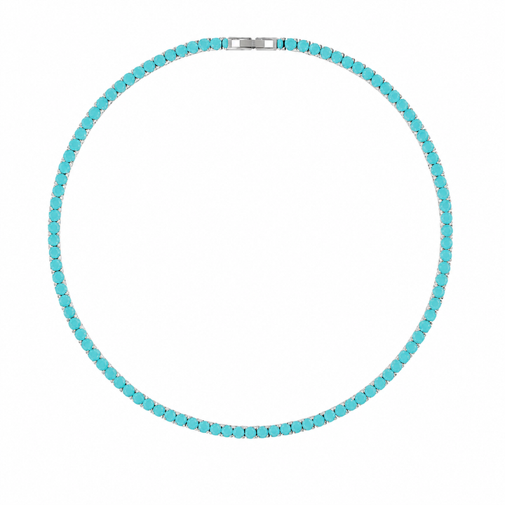 Karla Tennis Necklace - Turquoise: Gold