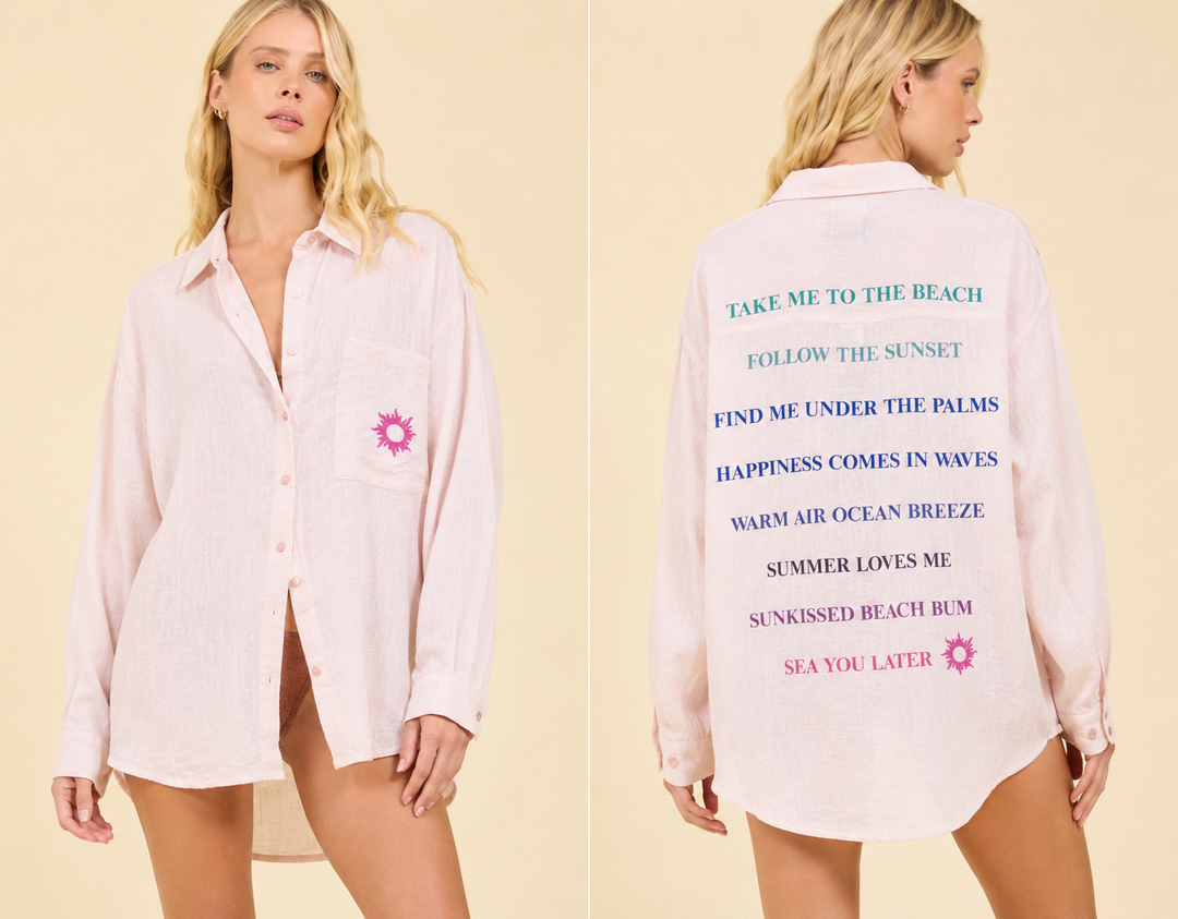 Take Me To The Beach Button down