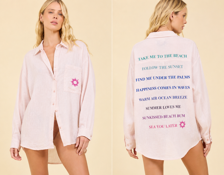 Take Me To The Beach Button down