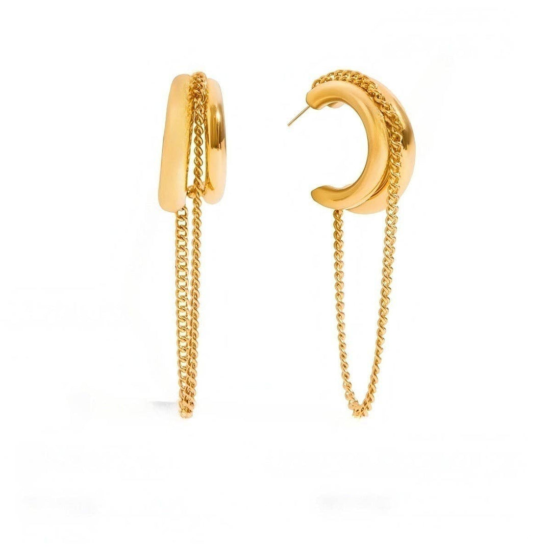 Blaine Chain Hoop in gold