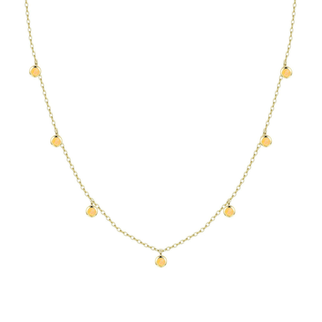 Opal Dew Drops Reversible Layering Necklace: Tangerine Opal