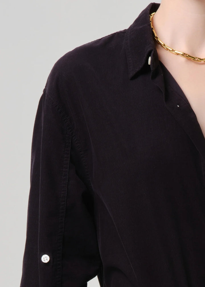 Kayla Baby Corduroy Shirt in Charcoal