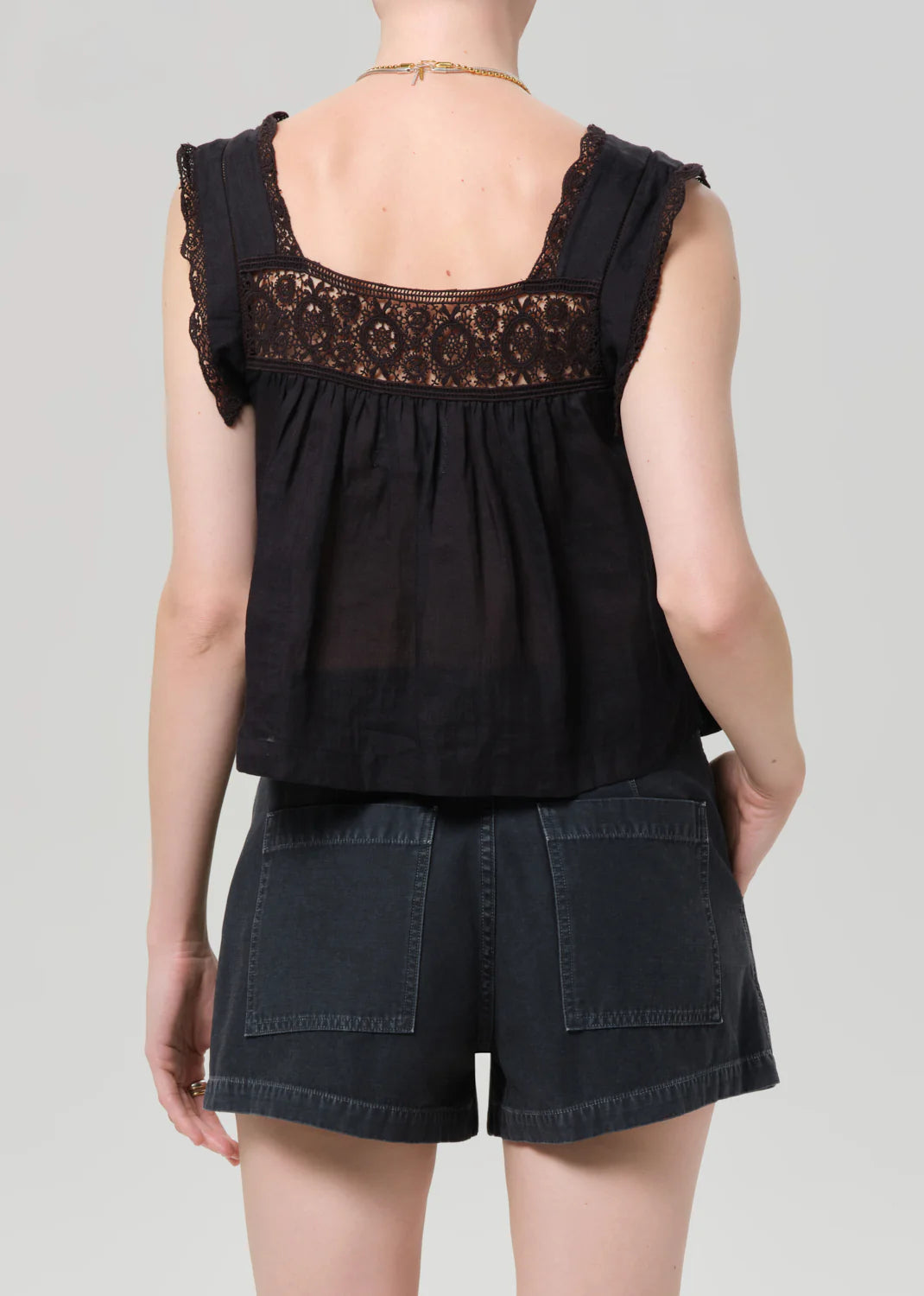 Mia Embroidered Top in Black