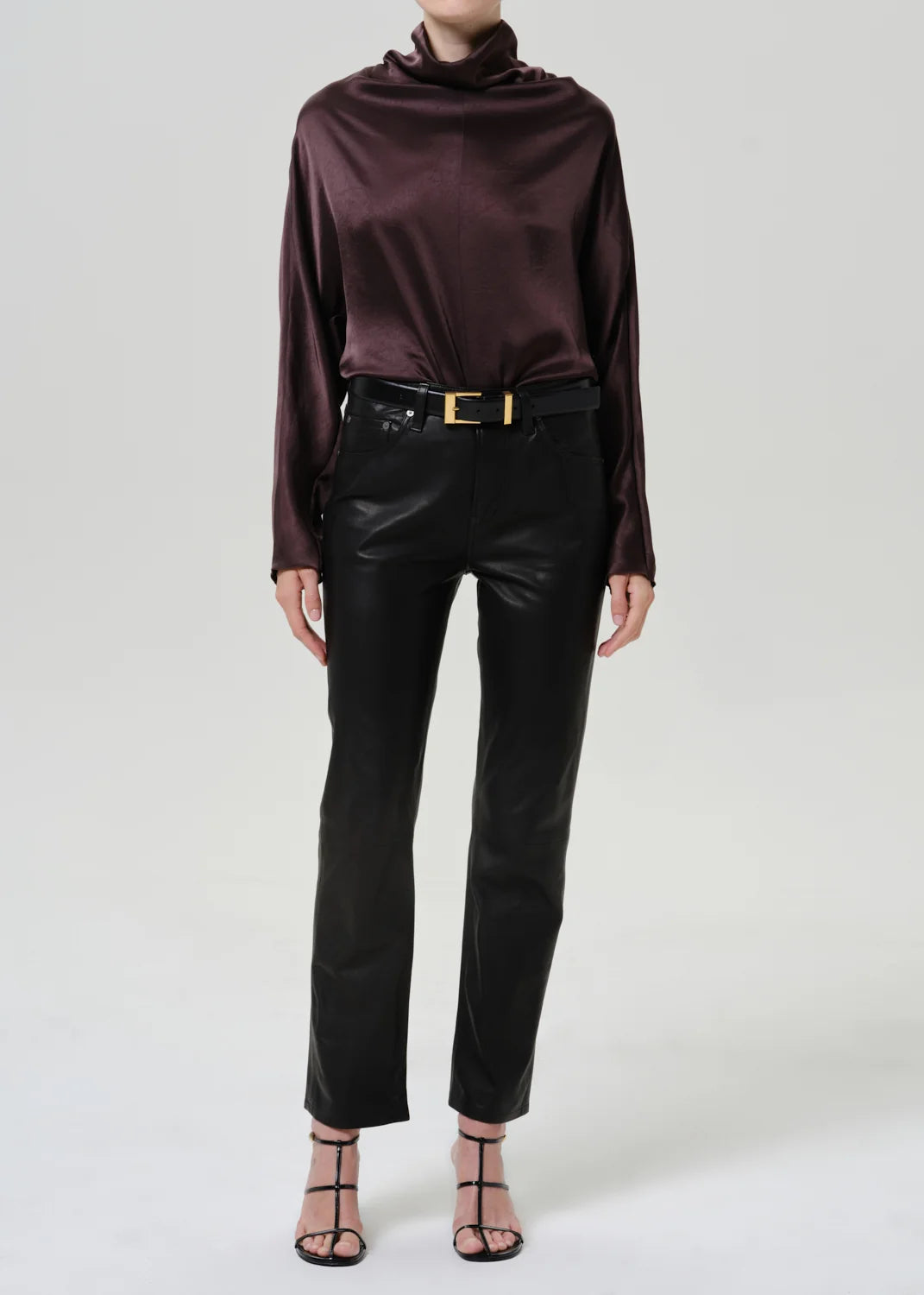 Ilaria Draped Japanese hammered Satin Top