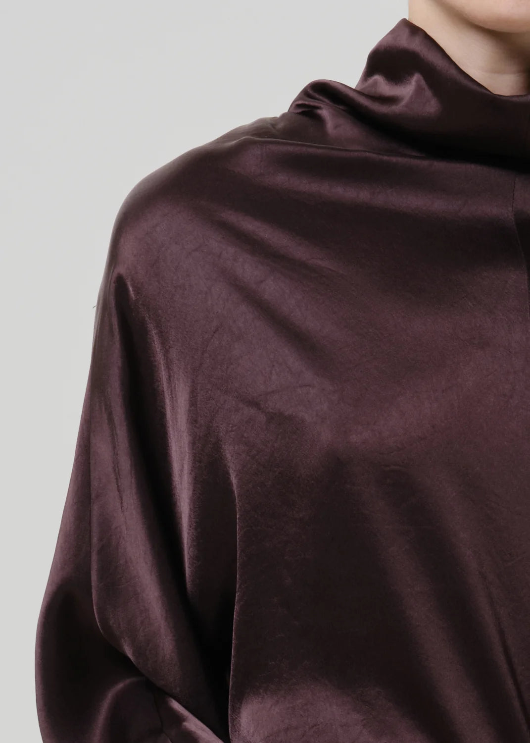 Ilaria Draped Japanese hammered Satin Top