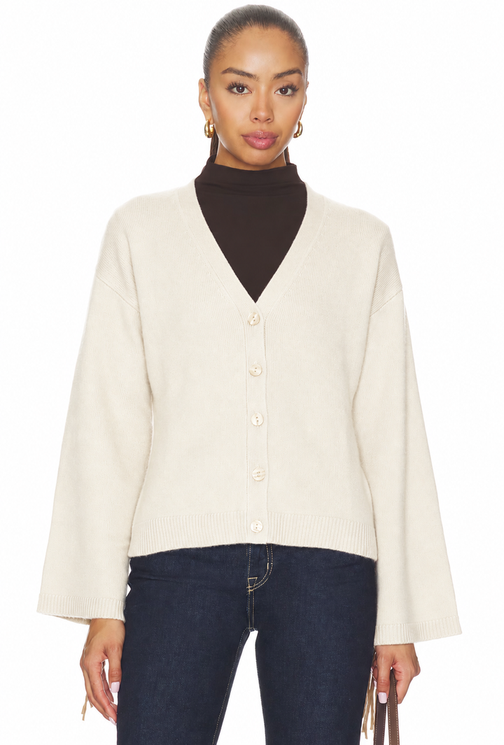 Martti Fringe Cardigan in Ivory