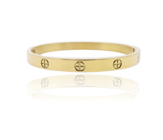 Thick Love Bangle Bracelet in Gold