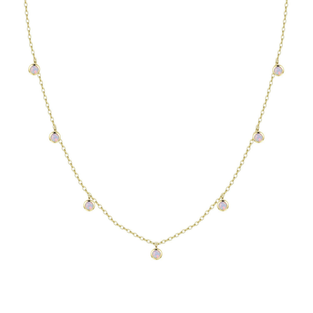 Opal Dew Drops Reversible Layering Necklace: Tangerine Opal