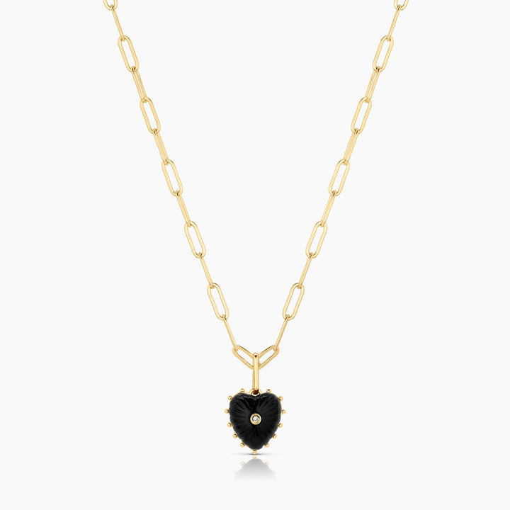 Isabel Onyx Heart Necklace