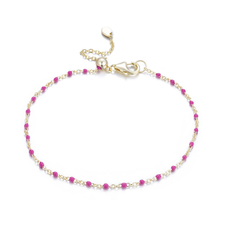 Enamel Beaded Chain Bracelet: Turquoise / Gold