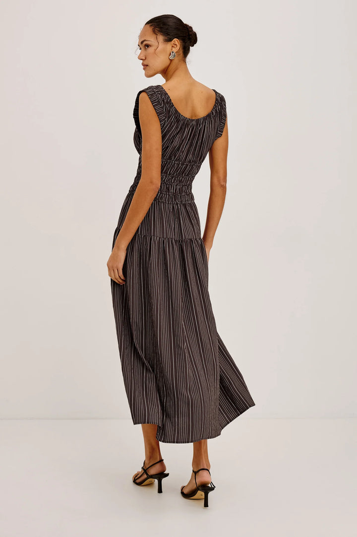 Anastasia dress in Chicory Stripe