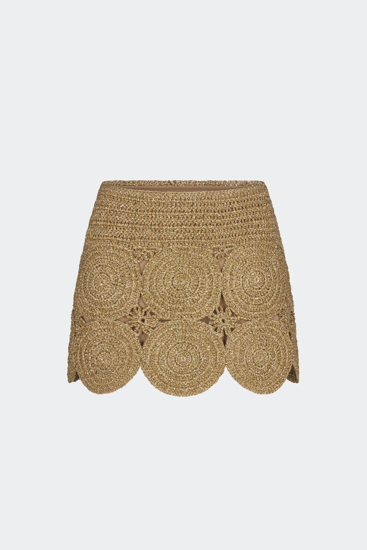beep beep mini skirt in gold