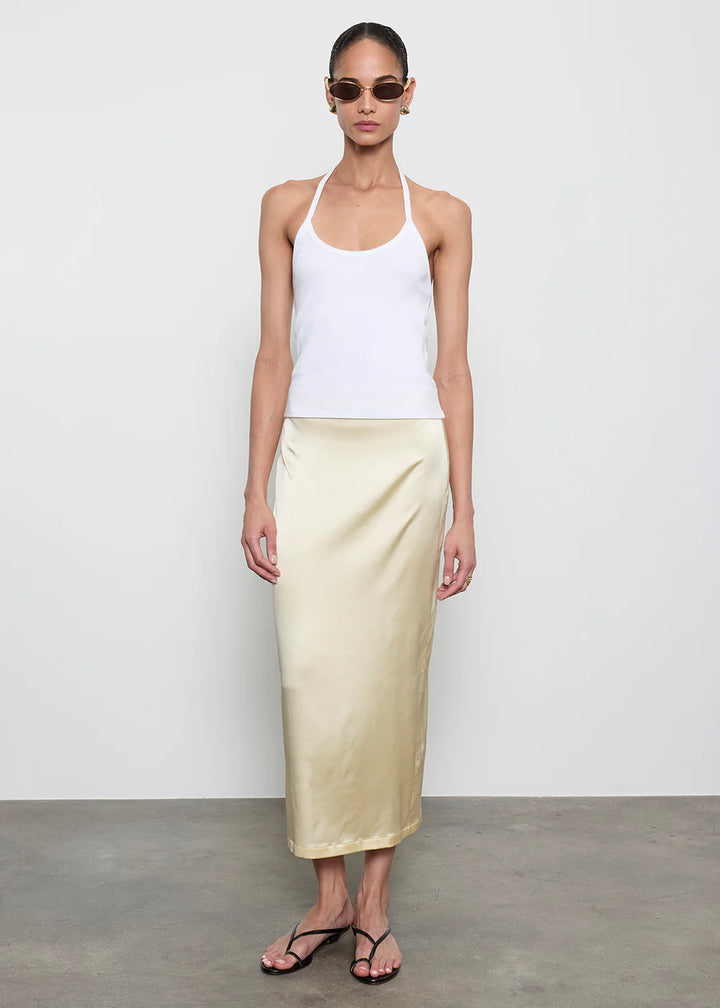 Lustre Column Skirt in Lemon