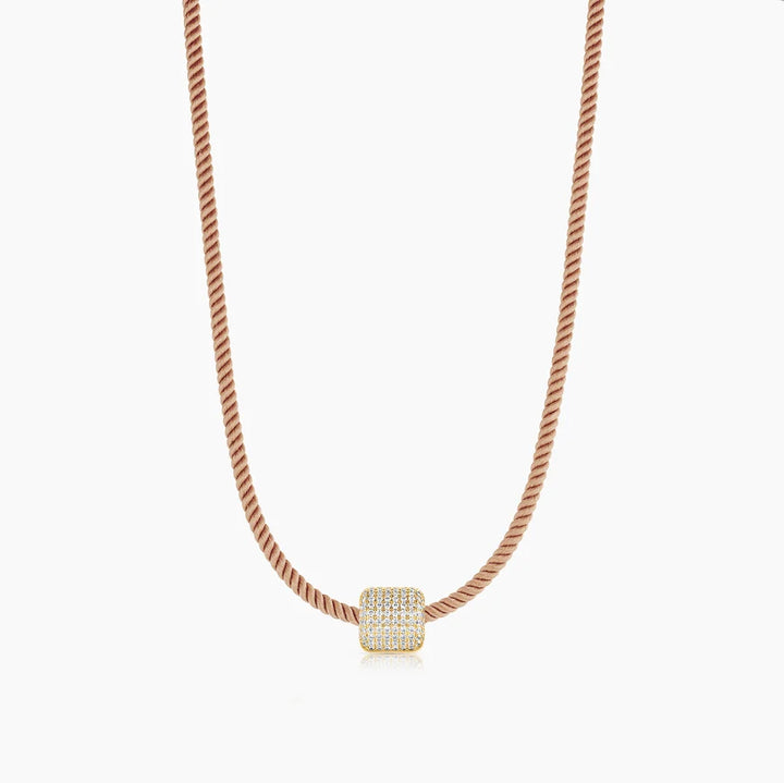 Celine Pavé Silk Cord Necklace