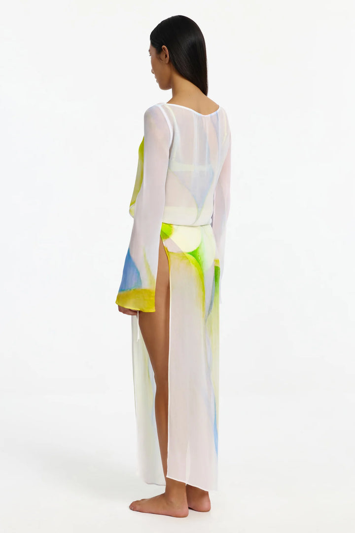 Milou Long Sleeve Dress in Seaglass Print