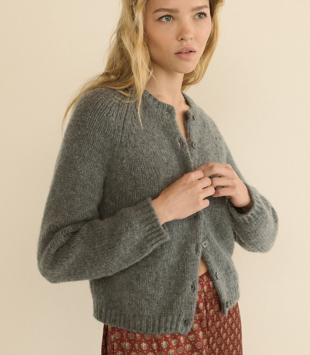 Darcy Cardigan in Charcoal Melange