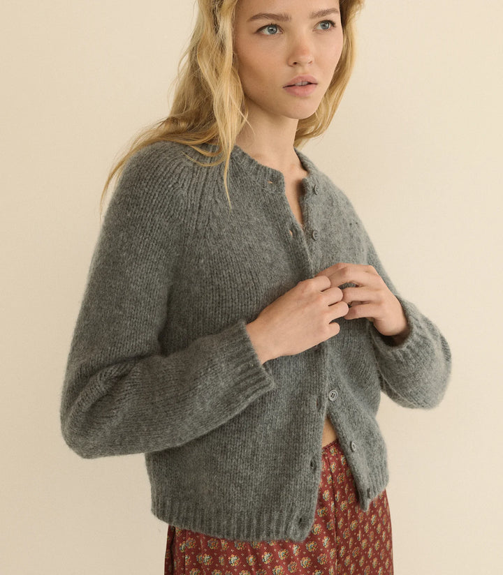 Darcy Cardigan in Charcoal Melange