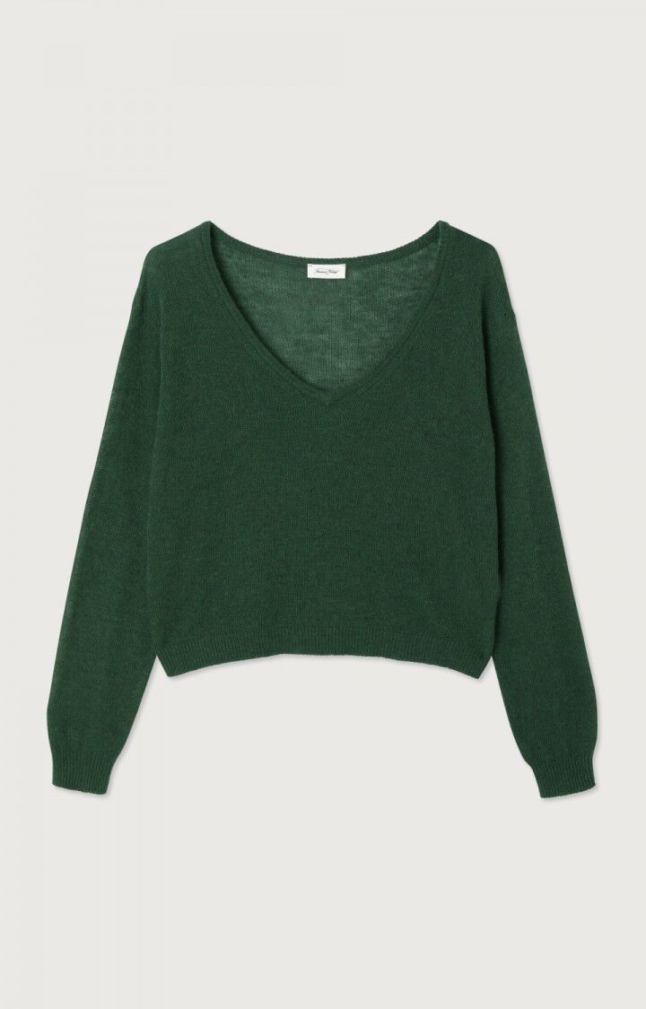 DUMY Lightweight Knit Sweater in Alligator Green