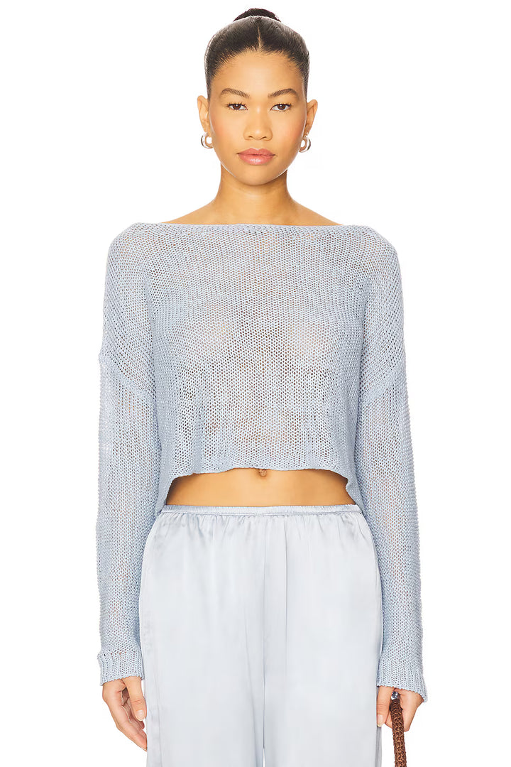 Linen Open Knit Bateau Sweater