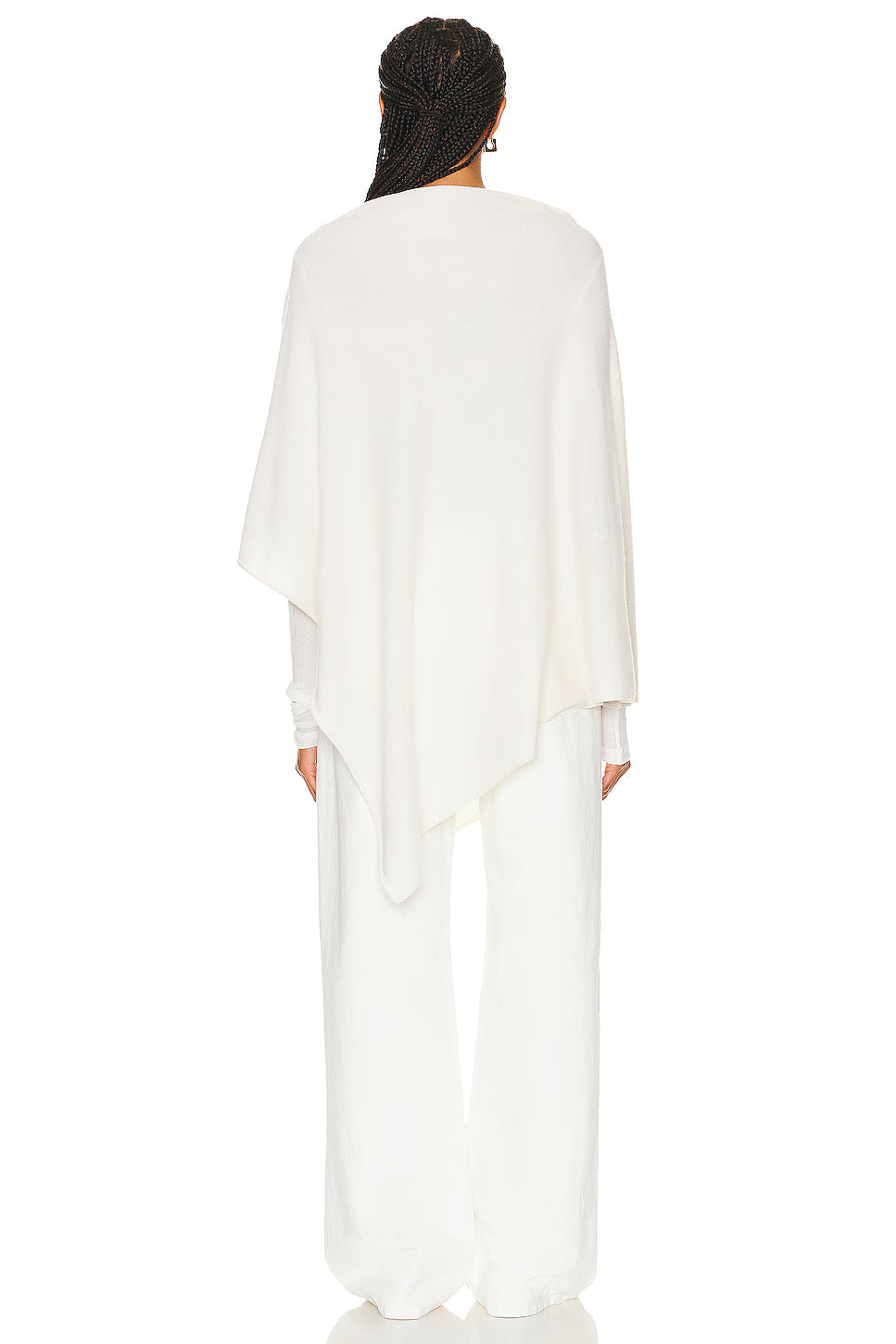 Cashmere Poncho in Chalk