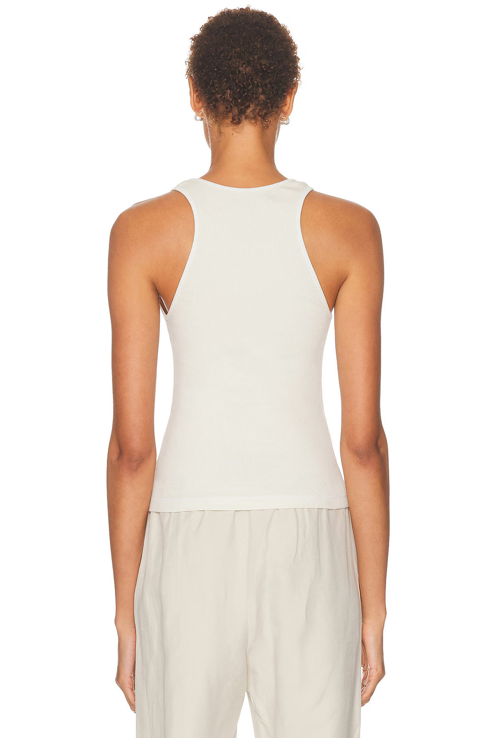 Cotton Rib Boy Tank in Champagne