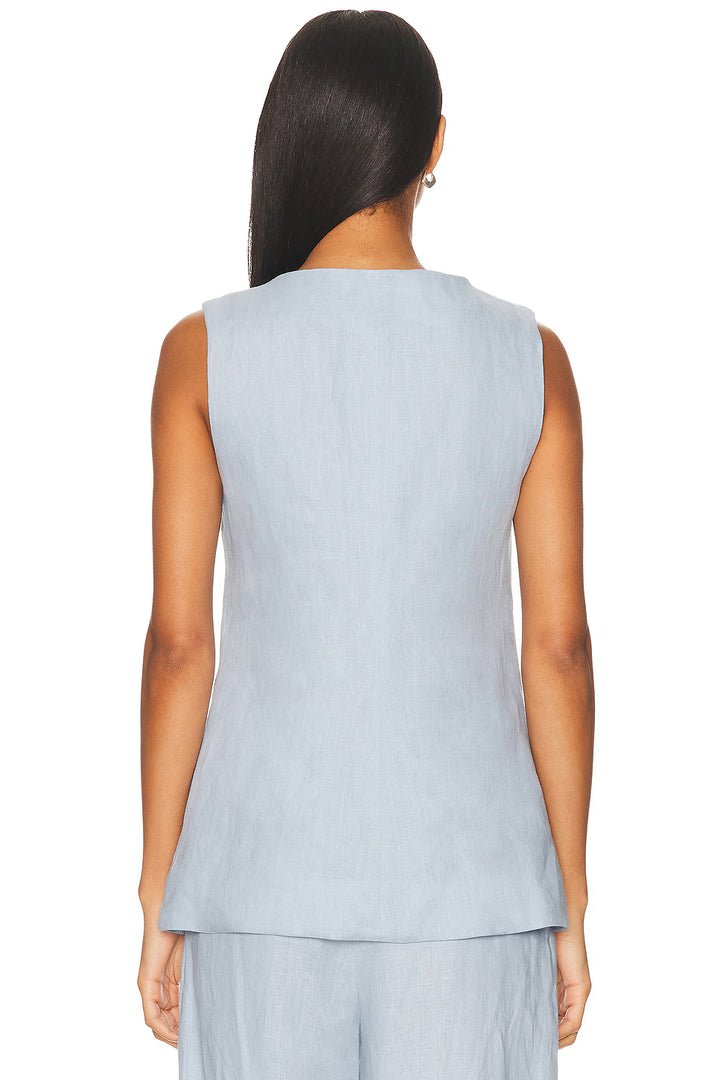 Linen Tunic Vest in Sky