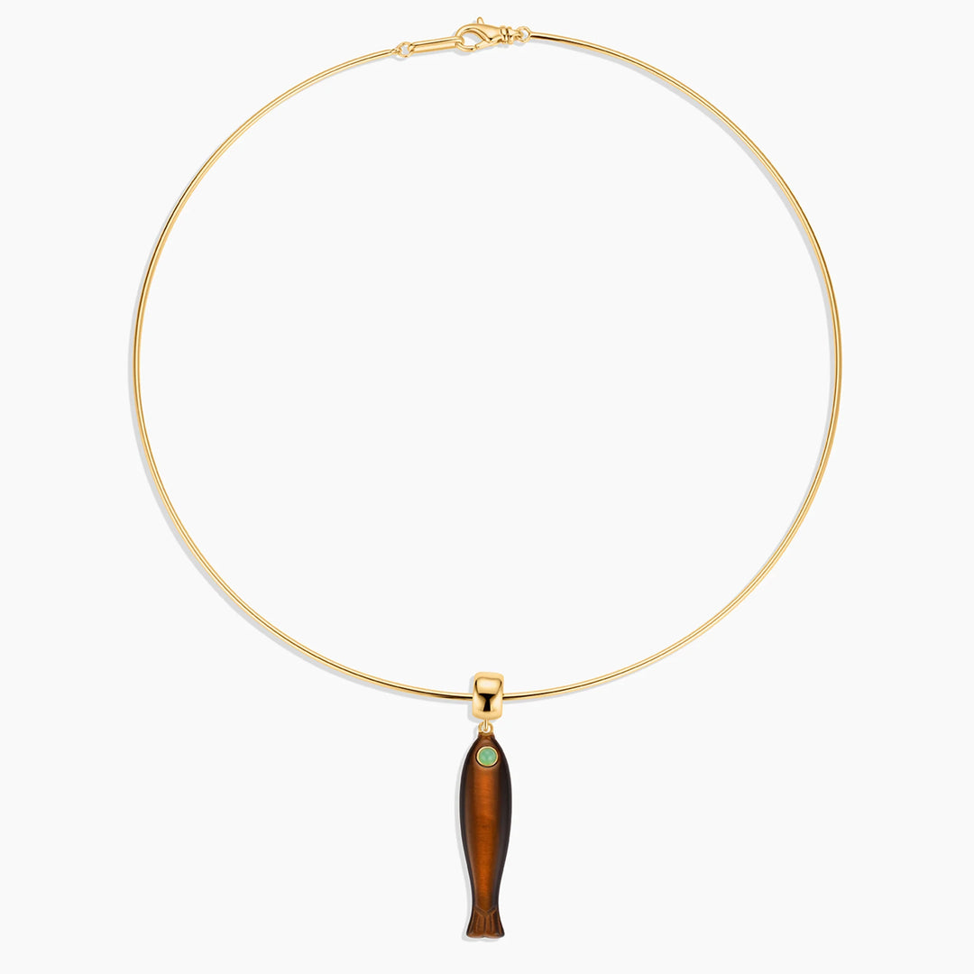Fortuna Tiger’s Eye Fish Bail Charm
