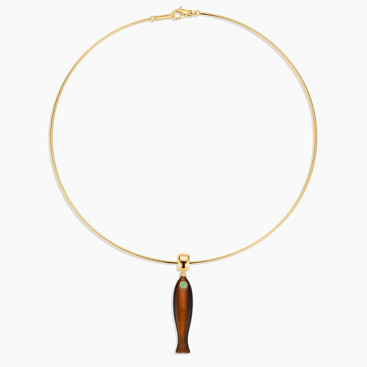 Fortuna Tiger’s Eye Fish Bail Charm