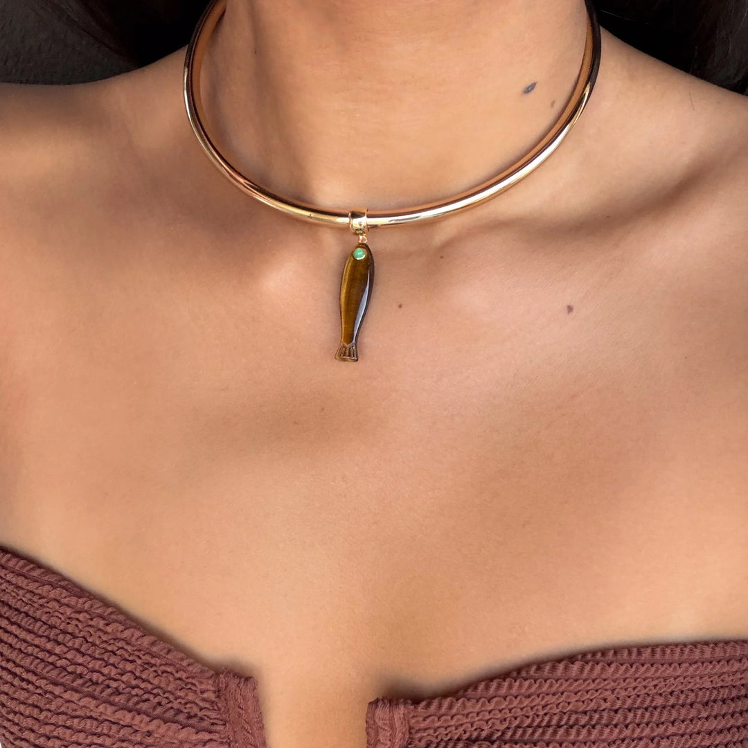 Fortuna Tiger’s Eye Fish Bail Charm