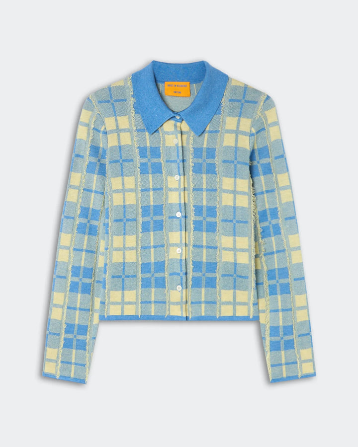 Plaid Elle Shirt in Delft Blue/Butter