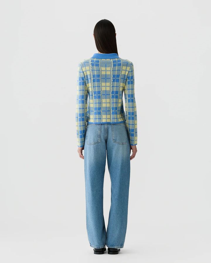 Plaid Elle Shirt in Delft Blue/Butter