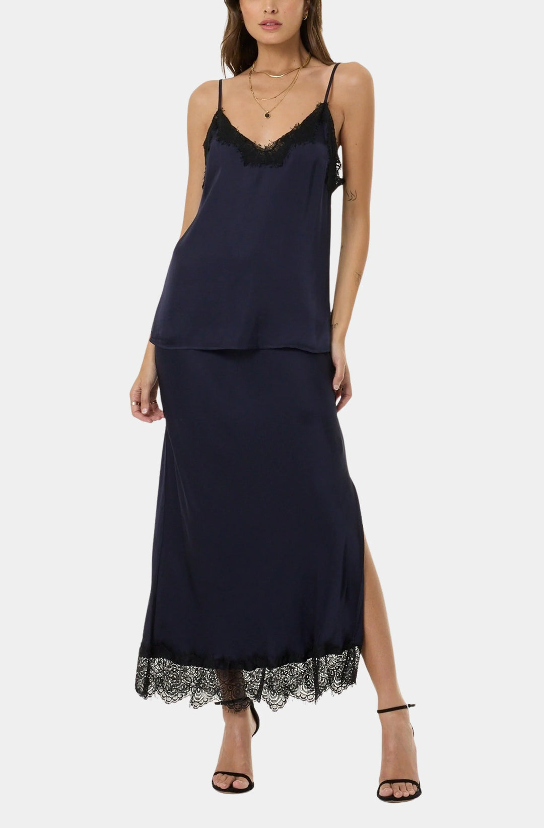 Felicia Midi Skirt in Midnight