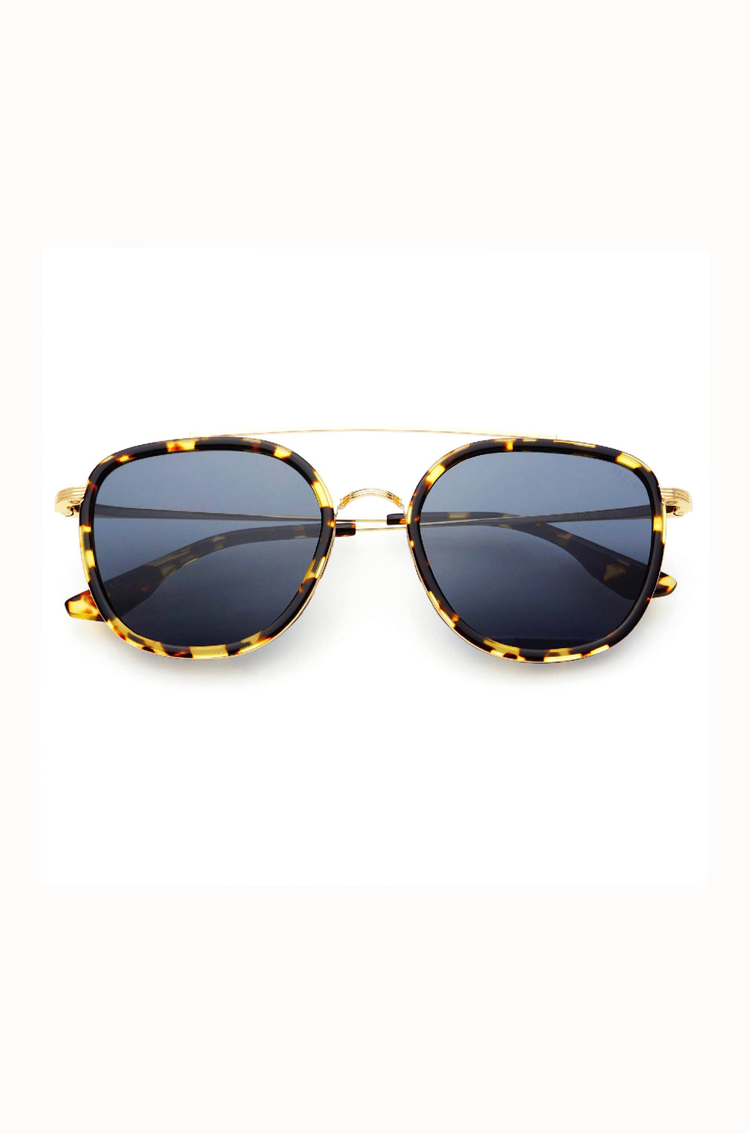 Weston Acetate Round Unisex Sunglasses: Yellow Tortoise / Gray
