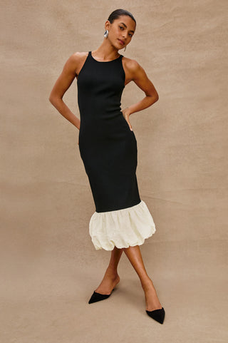Cheryl Dress in Black/Ivory