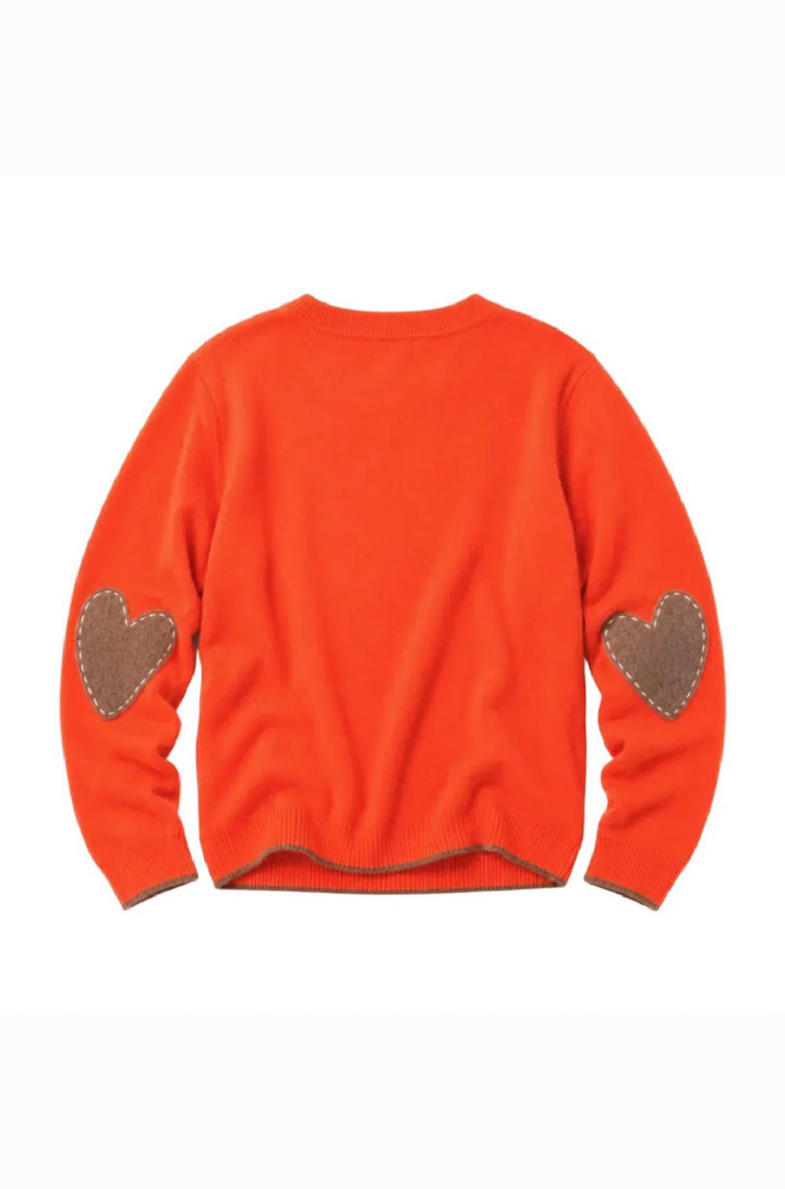 Patchwork Pullover Sweater in Orange